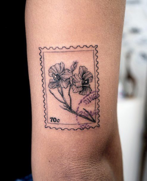 Cool Postage Stamp Tattoos For Women