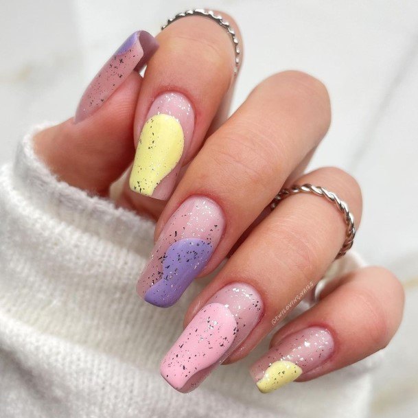 Cool Purple And Yellow Nails For Women