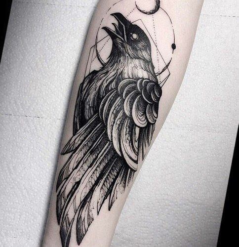 Cool Raven Tattoos For Women Forearm