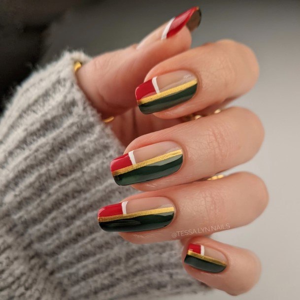 Cool Red And Green Nails For Women