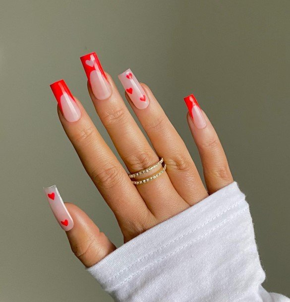 Cool Red And Nude Nails For Women