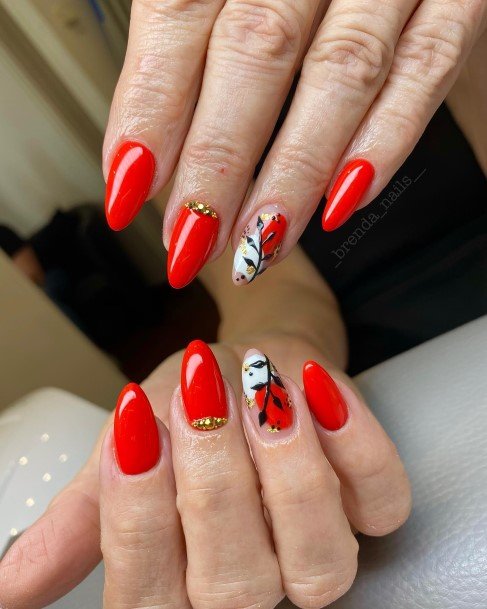 Cool Red And White Nails For Women