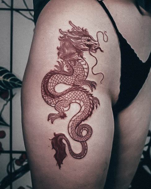 Cool Red Dragon Tattoos For Women