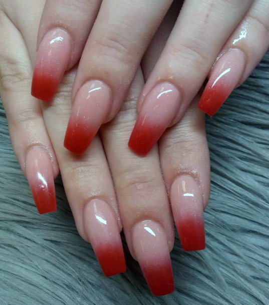 Cool Red Tip Fall Ombre Nail Inspiration For Ladies Ideas