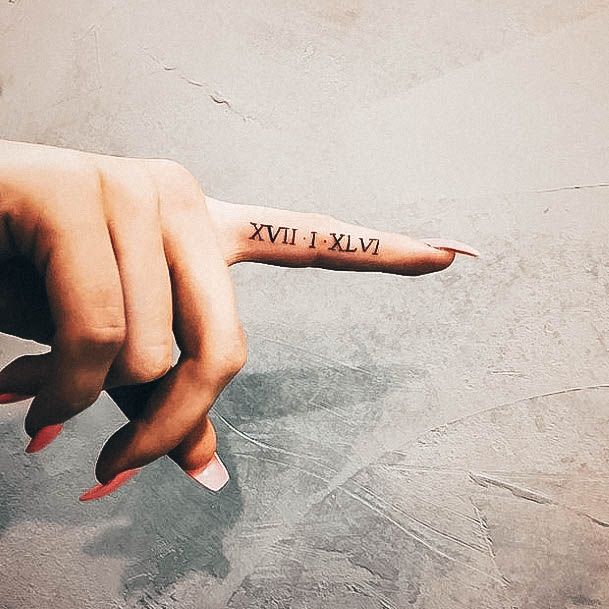 Cool Roman Numeral Tattoos For Women Finger