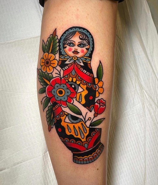 Cool Russian Nesting Doll Matryoshka Tattoos For Women