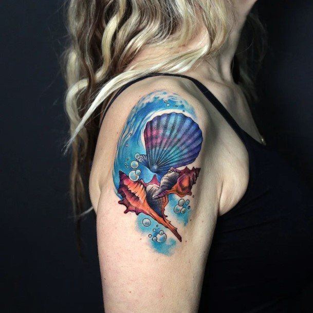 Cool Seashell Tattoos For Women