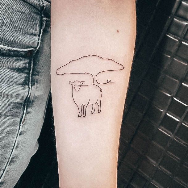 Cool Sheep Tattoos For Women