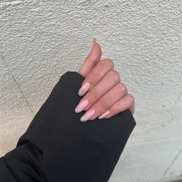 Cool Silver French Tip Nails For Women