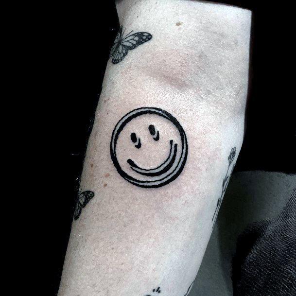 Cool Smiley Face Tattoos For Women