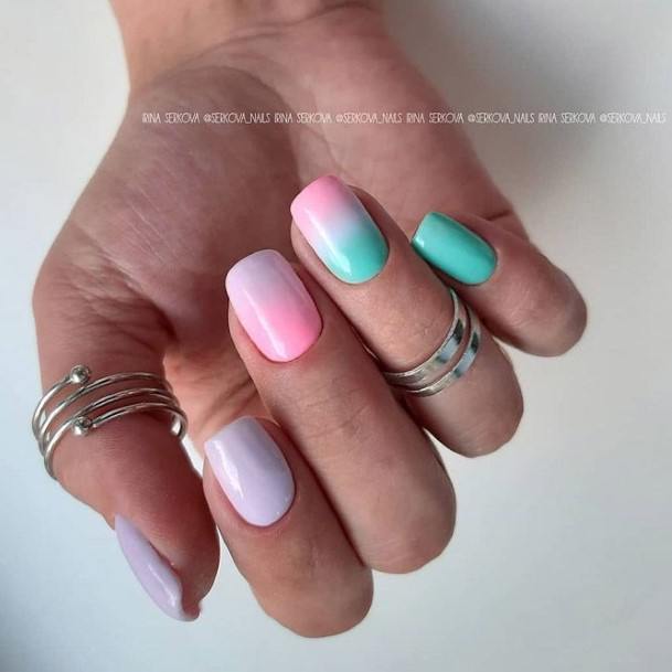 Cool Square Ombre Nails For Women