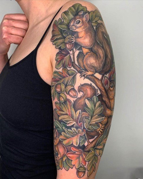 Cool Squirrel Tattoos For Women