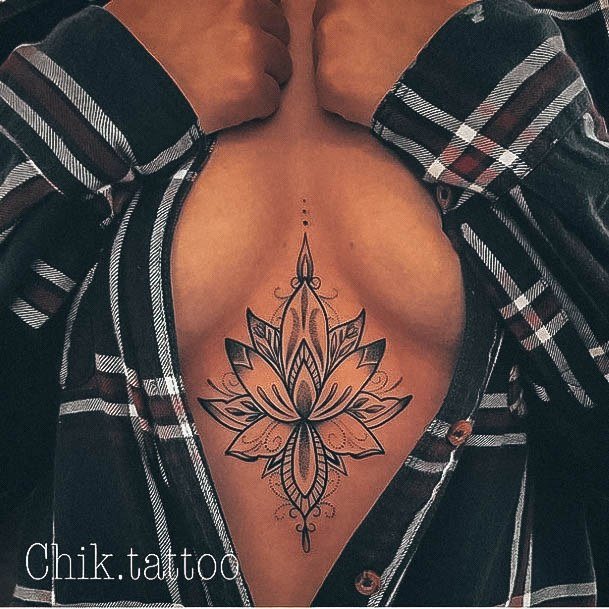 Cool Sternum Tattoos For Women
