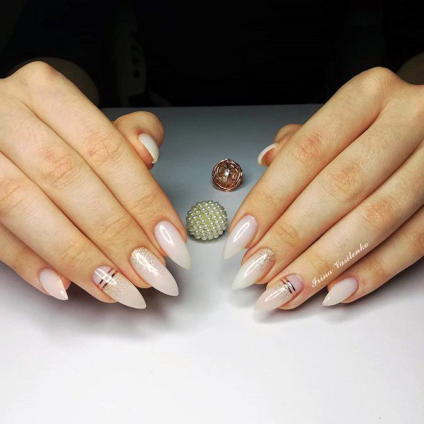 Cool Stiletto May Nails Pearly White Ideas For Women