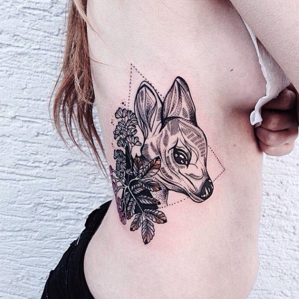 Cool Tattoo Women Baby Deer