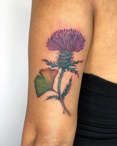 Cool Thistle Tattoos For Women