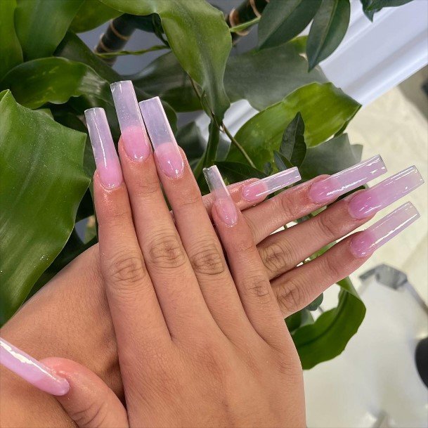 Cool Translucent Pink Nails For Women