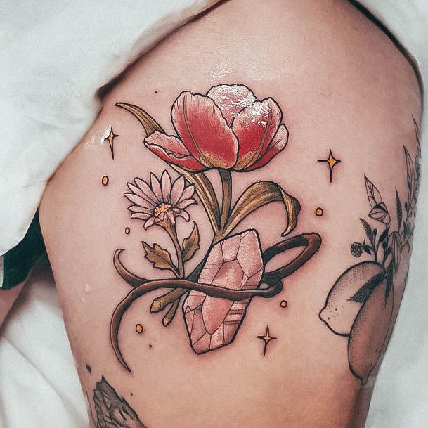 Cool Tulip Tattoos For Women