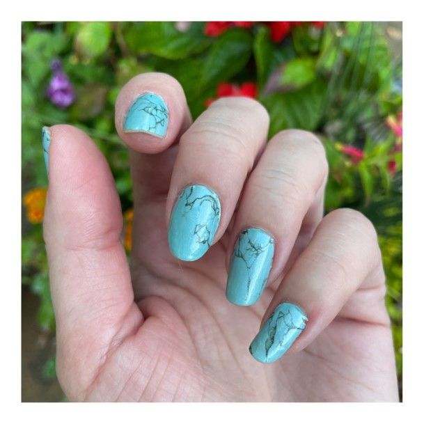 Cool Turquoise Ombre Nails For Women