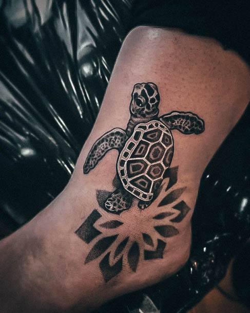 Cool Turtle Tattoos For Women Tribal Leg