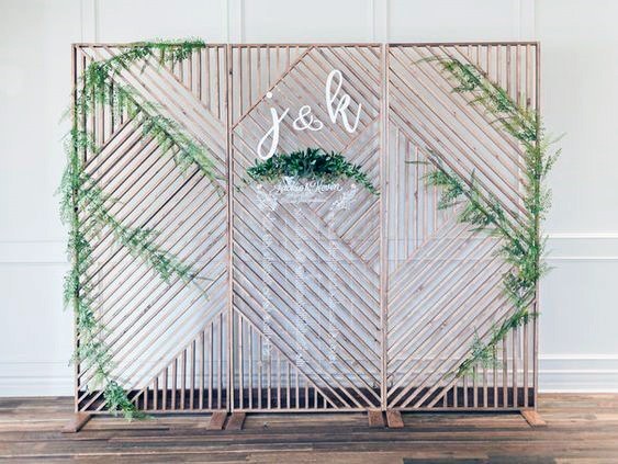 Cool Wedding Backdrop Inspiration Wooden Green Vines