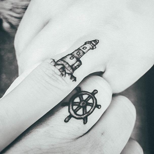 Cool Wedding Ring Tattoos For Women Nautical Themed Matching