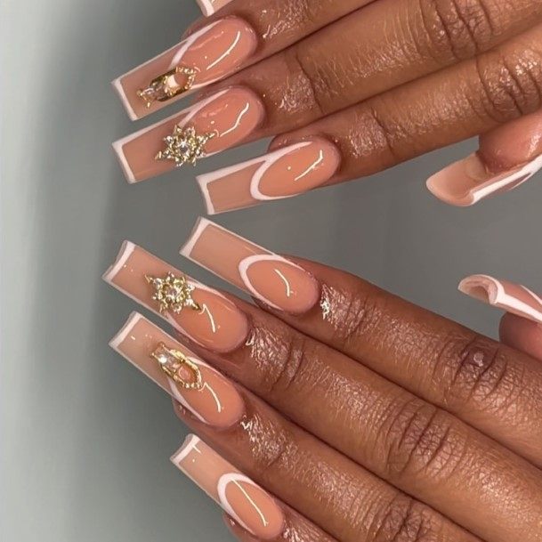 Cool White And Nude Nails For Women