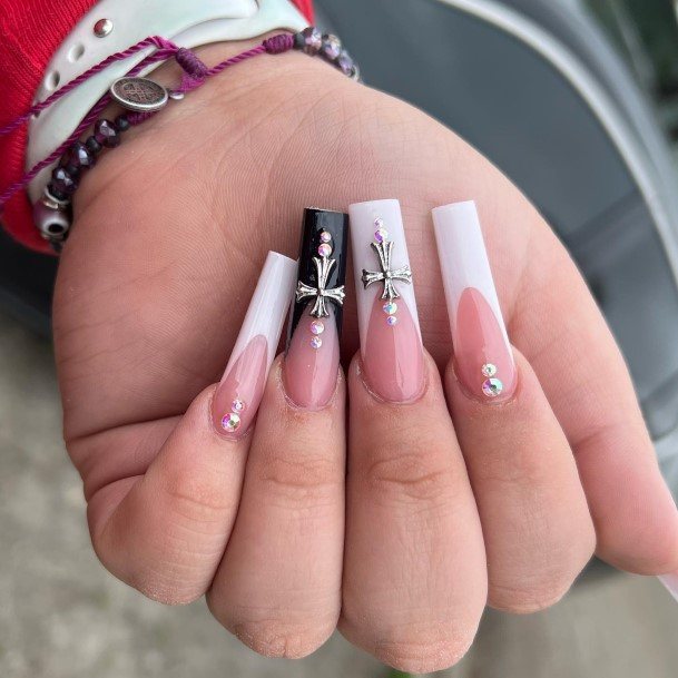 Cool White French Nails For Women