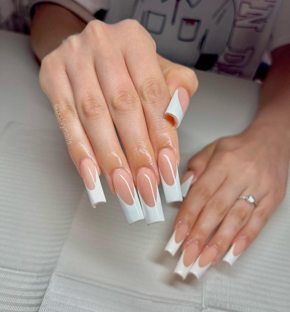 Top 100 Best White French Tip Nails For Women Simple Fingernail Ideas