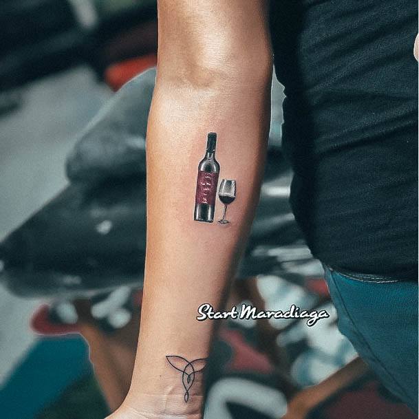 Cool Wine Glass Tattoos For Women