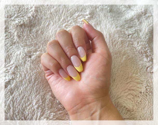 Cool Yellow French Tip Nails For Women