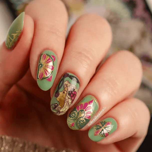 Coolest Females Art Nouveau Nail