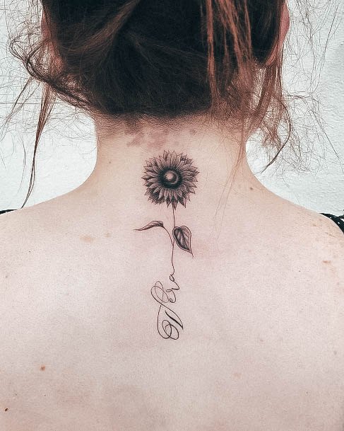 Coolest Females Back Of Neck Tattoo