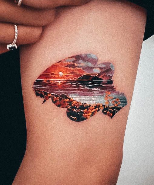 Coolest Females Beach Tattoo