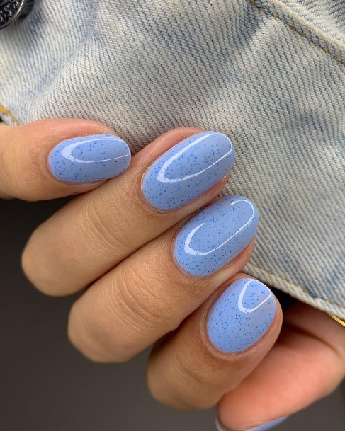 Coolest Females Blue Glitter Nail