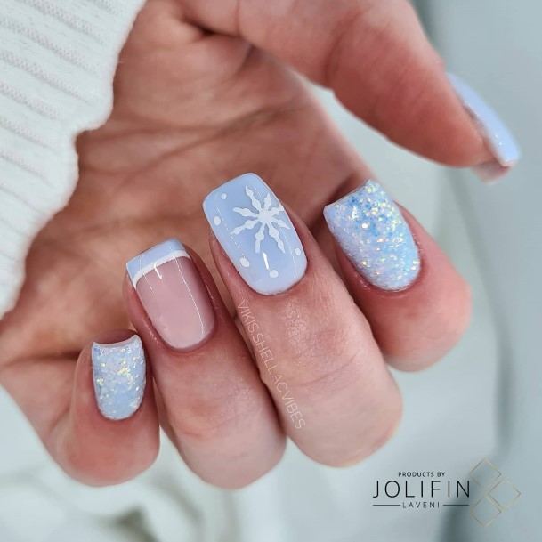 Coolest Females Blue Winter Nail