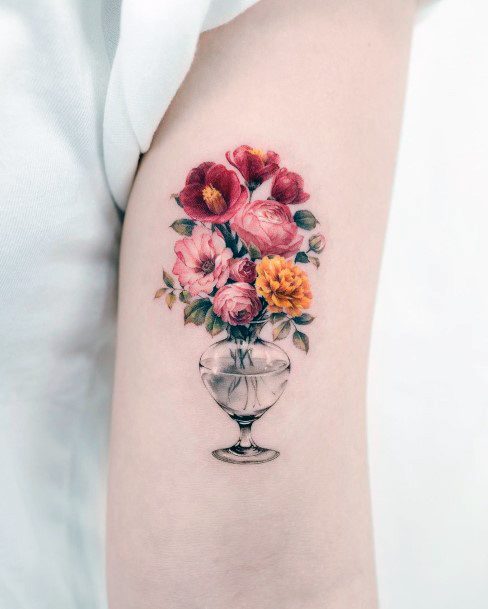 Coolest Females Bouquet Tattoo