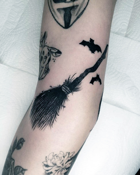 Coolest Females Broomstick Tattoo