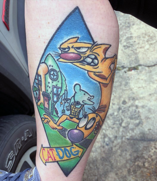 Coolest Females Catdog Tattoo