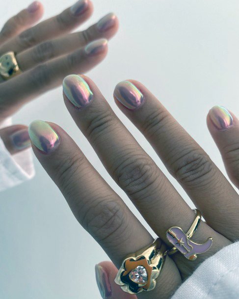 Top 100 Best Chrome Nails For Women - Reflective Fingernail Ideas