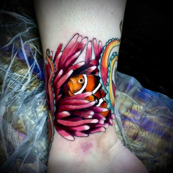 Coolest Females Clown Fish Tattoo