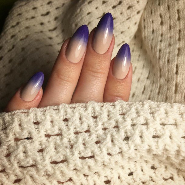Coolest Females Dark Blue Ombre Nail