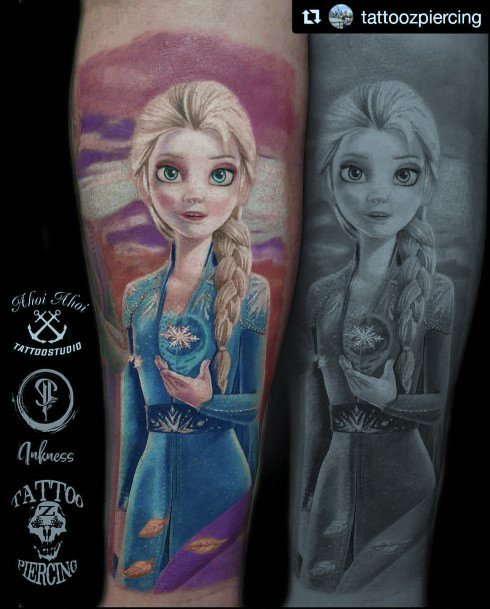 Coolest Females Elsa Tattoo