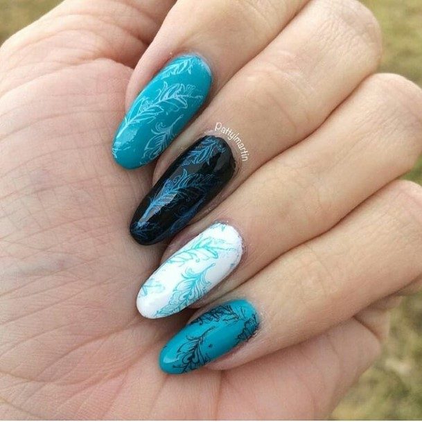 Top 100 Best Feather Nail Designs For Women - Winged Fingernail Ideas