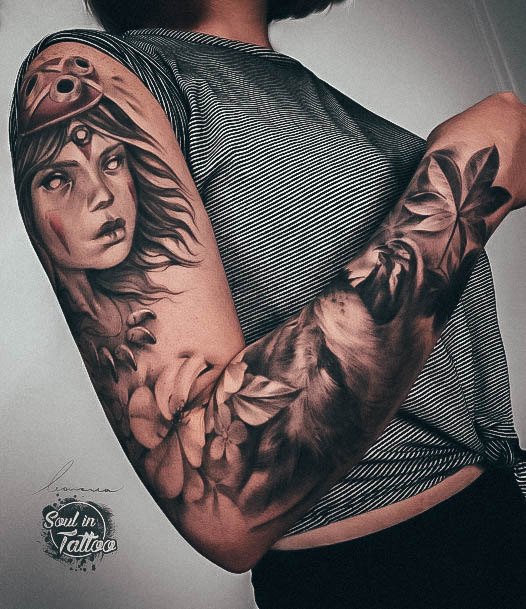 Coolest Females Full Sleeve Tattoo