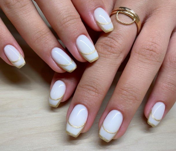 Coolest Females Gold French Tip Nail