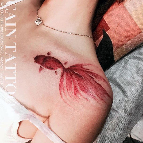 Coolest Females Goldfish Tattoo