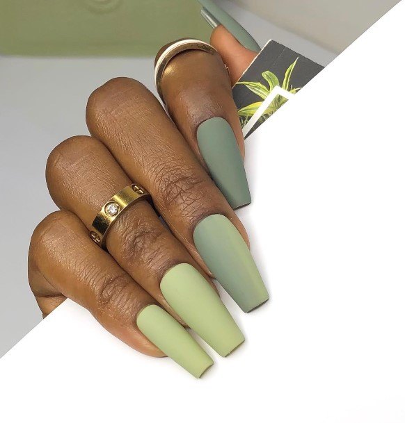 Coolest Females Green Ombre Nail