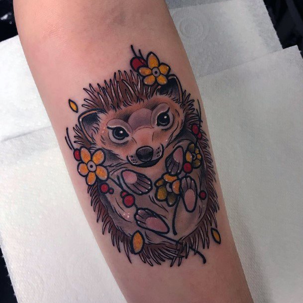 Coolest Females Hedgehog Tattoo