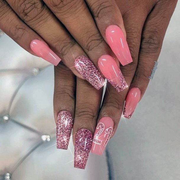 Coolest Females Long Pink Nail
